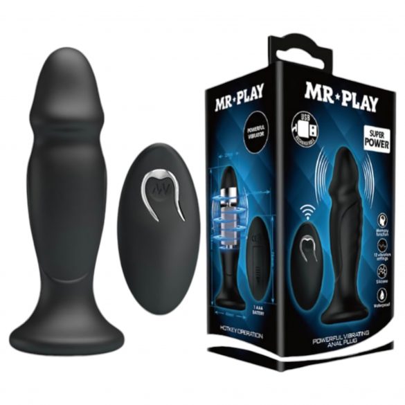 MR. PLAY - Rechargeable Radio-Controlled Anal Vibrator (Black) 