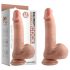 Dual Density - Realistic Dildo with Suction Cup and Testicles - 7 inches (Natural) 