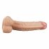 Lovetoy Real Extreme - suction cup, testicle G-spot dildo - 21cm (natural)