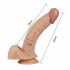 Lovetoy Real Extreme - suction cup, testicle G-spot dildo - 21cm (natural)