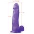 Lovetoy Jelly Studs - realistic dildo with suction cup - 20cm (purple)