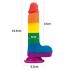 Lovetoy Prider - Realistic Dildo with Balls - 20cm (Rainbow) 