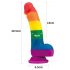 Lovetoy Prider - Realistic Liquid Silicone Dildo - 19cm (Rainbow) 