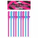 Lovetoy - realistic penis straw (pink-blue-purple) 