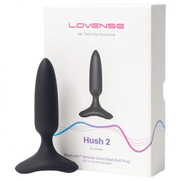 LOVENSE Hush 2 XS - Rechargeable Small Anal Vibrator (25mm) - Black 