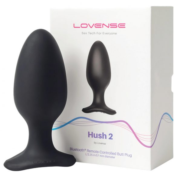 LOVENSE Hush 2 L - Rechargeable Small Anal Vibrator (57mm) - Black 