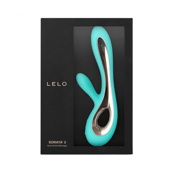 LELO Soraya 2 - Rechargeable, Waterproof Vibrator with Clitoral Arm (Turquoise) 