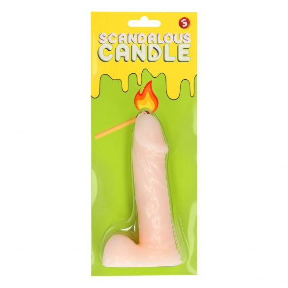 Scandalous - Penis Candle with Testicles - Natural (133g) 