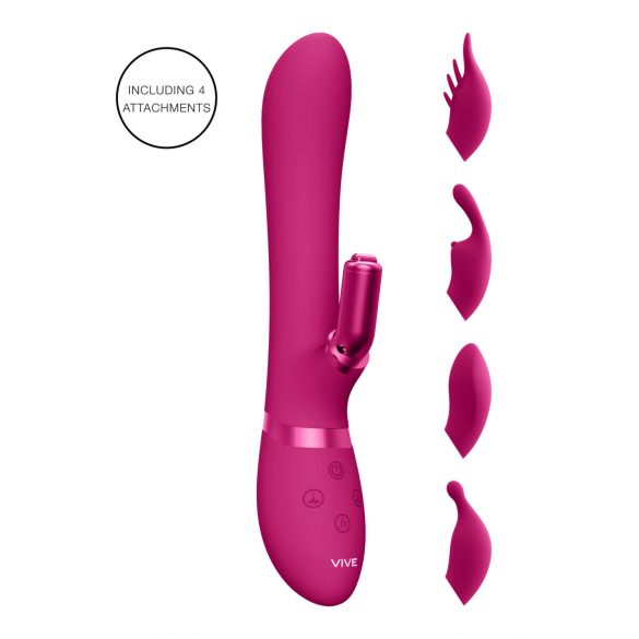 Vive Chou - Rechargeable, Interchangeable Head Clitoral Vibrator (Pink) 