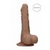 RealRock Dildo 7 - Realistic with Testicles (17cm) - Dark Natural 