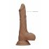 RealRock Dildo 7 - Realistic with Testicles (17cm) - Dark Natural 