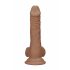 RealRock Dildo 7 - Realistic with Testicles (17cm) - Dark Natural 