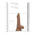 RealRock Dildo 7 - Realistic with Testicles (17cm) - Dark Natural 