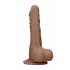 RealRock Dildo 7 - Realistic with Testicles (17cm) - Dark Natural 