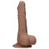 RealRock Dildo 7 - Realistic with Testicles (17cm) - Dark Natural 