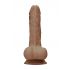 RealRock Dong 8 - Lifelike Dildo with Testicles (20cm) - Dark Natural 