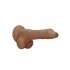 RealRock Dong 8 - Lifelike Dildo with Testicles (20cm) - Dark Natural 