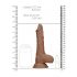 RealRock Dong 8 - Lifelike Dildo with Testicles (20cm) - Dark Natural 