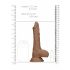 RealRock Dong 8 - Lifelike Dildo with Testicles (20cm) - Dark Natural 