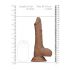 RealRock 9" Dildo with Balls - Dark Natural 