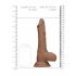 RealRock Dong 9 - lifelike dildo with balls (23cm) - dark natural