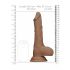 RealRock Dong 10 - Realistic Dildo with Testicles (25cm) - Dark Natural 