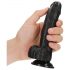 RealRock Suction Cup Realistic Dildo with Balls - 6.1in (Black) 