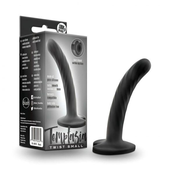 Temptasia Twist Small - Suction Cup Twisted Dildo (Black) 