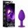 Temptasia S - Gold-studded Heart-shaped Anal Dildo (Purple) - Small 