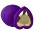 Temptasia S - Gold Jeweled Heart Anal Plug (Purple) - Small