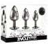 Evolved Black Gem - Metal Anal Plug Set (Black-Silver)