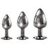 Evolved Black Gem - Metal Anal Plug Set (Black-Silver)