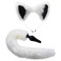 TAILZ - fox anal plug and headband (black and white)