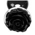 Booty Sparks Black Rose - 79g Aluminum Anal Plug (Silver-Black)