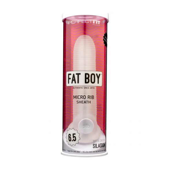 Fat Boy Micro Ribbed - Penis Sleeve (17cm) - Milky White 