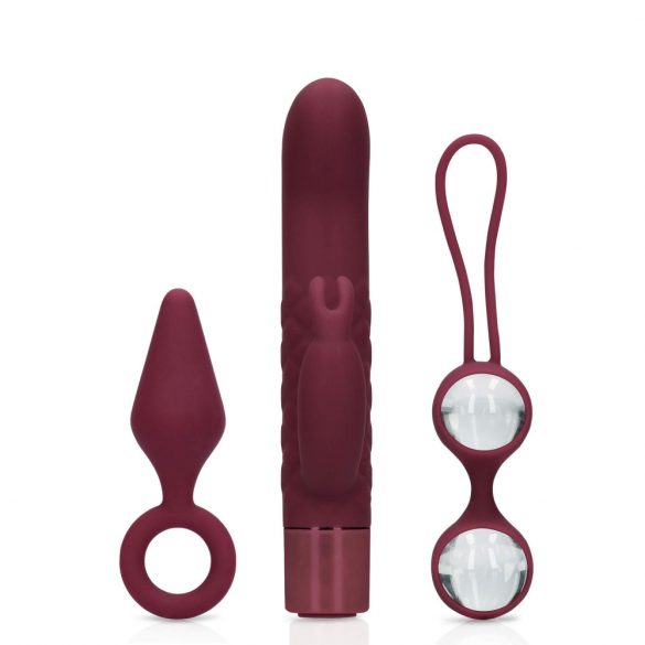 Loveline Explore - Women's Sex Toy Kit - 3 Piece (Burgundy) 