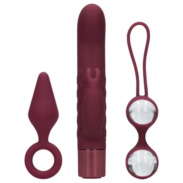 Loveline Explore - Women's Sex Toy Kit - 3 Piece (Burgundy) 