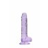 REALROCK - Transparent Lifelike Dildo - Purple (17cm) 