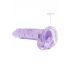 REALROCK - Transparent Lifelike Dildo - Purple (17cm) 