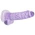 REALROCK - Transparent Lifelike Dildo - Purple (17cm) 