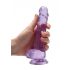 REALROCK - Transparent Lifelike Dildo - Purple (17cm) 