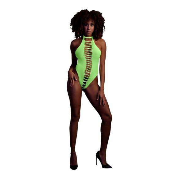 Ouch! - Fluorescent Open Bodysuit (Neon Green) 