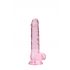 REALROCK - Transparent Realistic Dildo - Pink (17cm) 