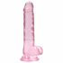 REALROCK - Transparent Realistic Dildo - Pink (17cm) 