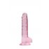 REALROCK - Transparent Realistic Dildo - Pink (17cm) 