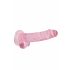 REALROCK - Transparent Realistic Dildo - Pink (17cm) 