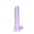 CLEAR REALISTIC DILDO - Purple (7.5 inches) 