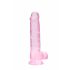 REALROCK - Transparent Realistic Dildo - Pink (19cm) 