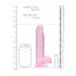 REALROCK - Transparent Realistic Dildo - Pink (19cm) 