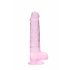 REALROCK - Transparent Realistic Dildo - Pink (19cm) 